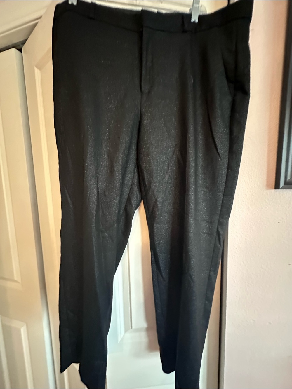 Women’s black pants with silver sparkle throughout…perfect holiday pant!